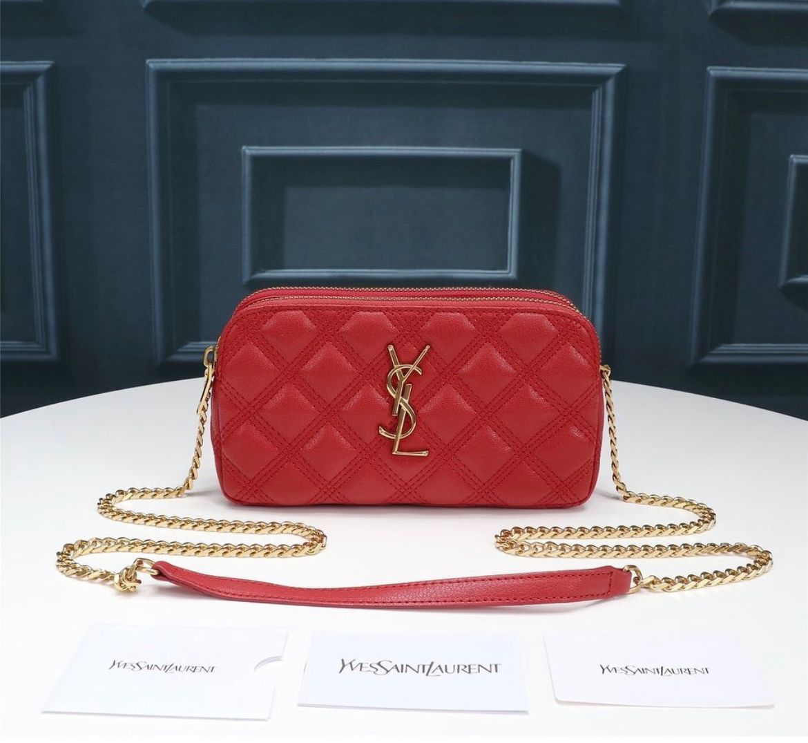 YSL MINI BAG IN MATELASSĂ RED