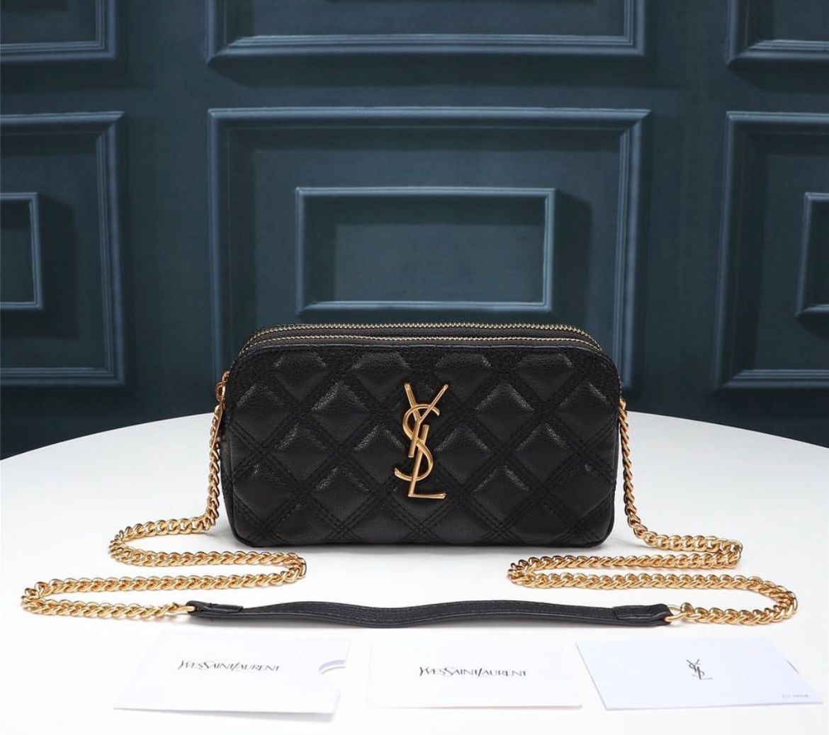 YSL MINI BAG IN MATELASSĂ BLACK & GOLD