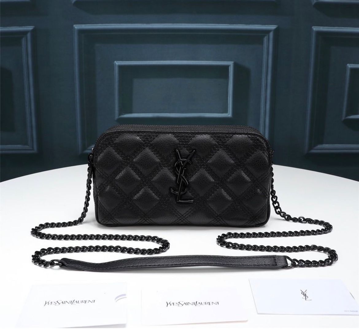 YSL MINI BAG IN MATELASSĂ TOTAL BLACK