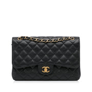 Chanel Classic Double Flap Jumbo Black Caviar Gold