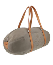 Borsa da viaggio Louis Vuitton Attaquant in tela beige e pelle naturale