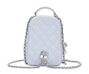 Chanel
Light Blue Quilted Caviar Mini Backpack Silver Hardware
