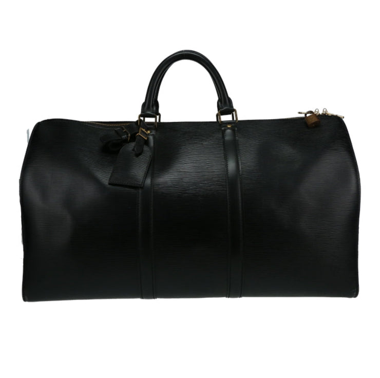 Borsa da viaggio Louis Vuitton Keepall 50 in pelle Epi nera