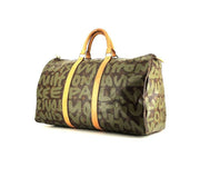 Borsa da viaggio Louis Vuitton Keepall Editions Limitées in tela monogram marrone