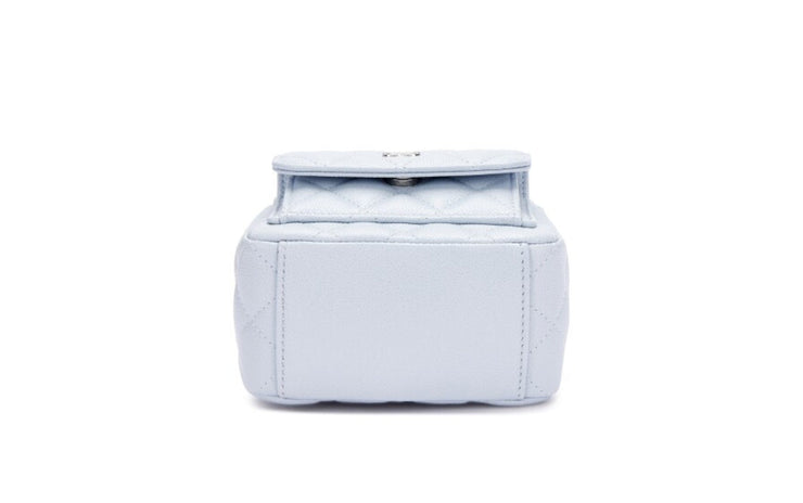 Chanel
Light Blue Quilted Caviar Mini Backpack Silver Hardware