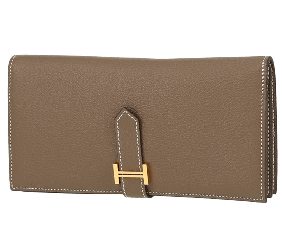 Portafogli Hermès Bearn in pelle etoupe