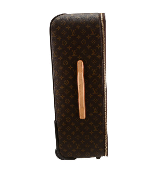 Valigia flessibile Louis Vuitton Pegase in tela monogram e pelle naturale