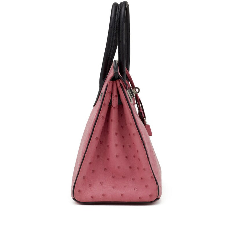 Hermès
Fuchsia and Black Ostrich HSS Birkin 30 Palladium Hardware, 2011