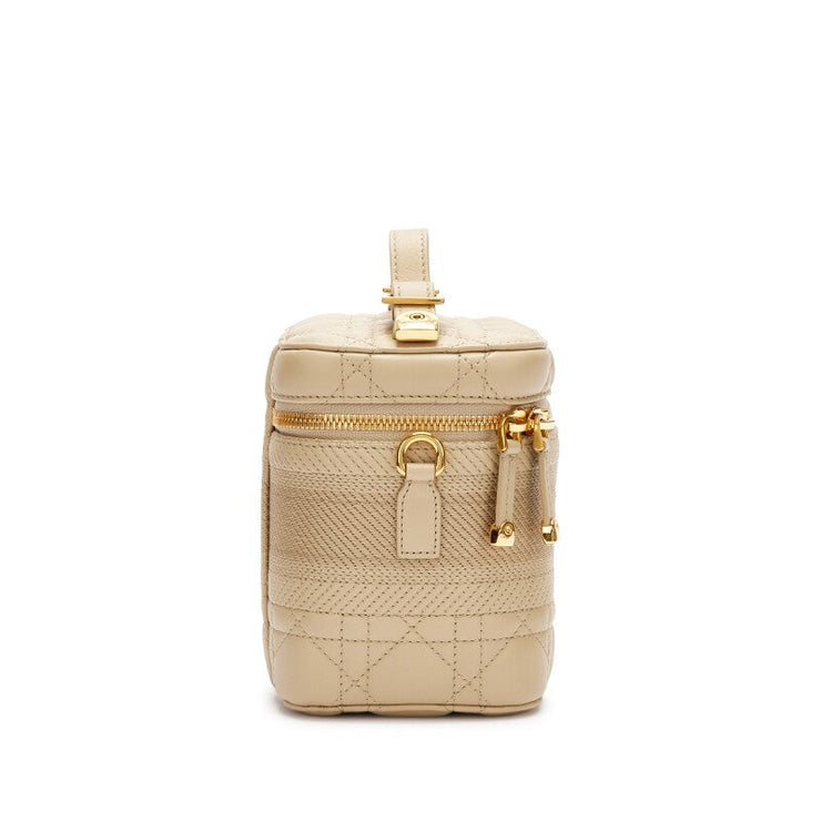 Christian Dior
Beige Cannage Lambskin Small Diortravel Vanity Case Gold Hardware, 2020