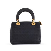 Dior Navy Cloth Cannage Medium Lady Dior Bag with Gold Hardware, circa 2001