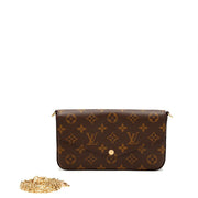 Louis Vuitton
Ebene Monogram Coated Canvas Félicie Pochette Gold Hardware, 2021-2022