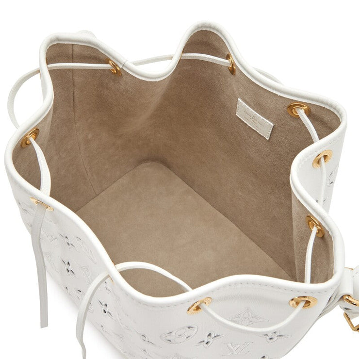 Louis Vuitton
White Cut-Out Monogram Calfskin Petit Noé Gold Hardware, 2022