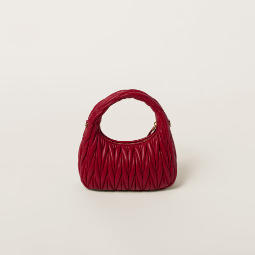 Borsa hobo Wander in nappa matelassé (Rosso)