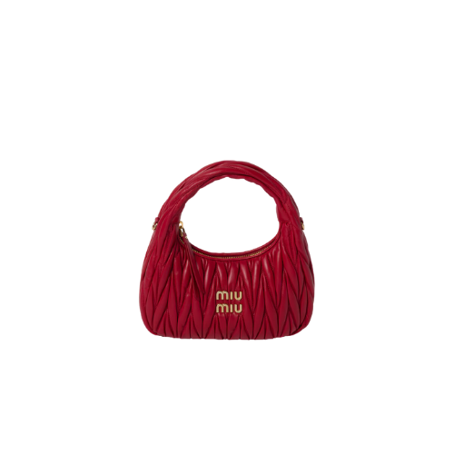 Borsa hobo Wander in nappa matelassé (Rosso)