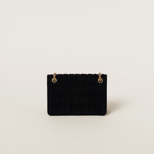 Mini borsa in velluto con lavorazione matelassé