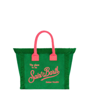 Borsa Colette in spugna verde con logo Saint Barth