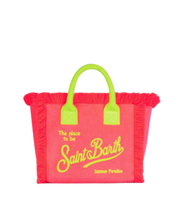 Borsa Colette in spugna fucsia con logo Saint Barth
