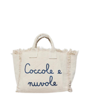Borsa Colette in tela con ricamo Coccole e nuvole | EDIZIONE SPECIALE COCCOLEBIMBI