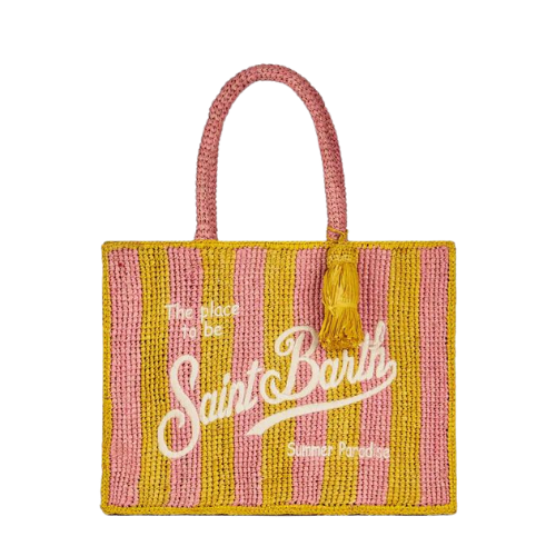 Borsa Colette in rafia rigata