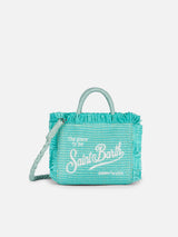 Borsa Mini Vanity Straw verde acqua