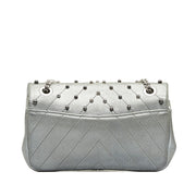 Chanel CC Chevron Studded Leather Flap Bag