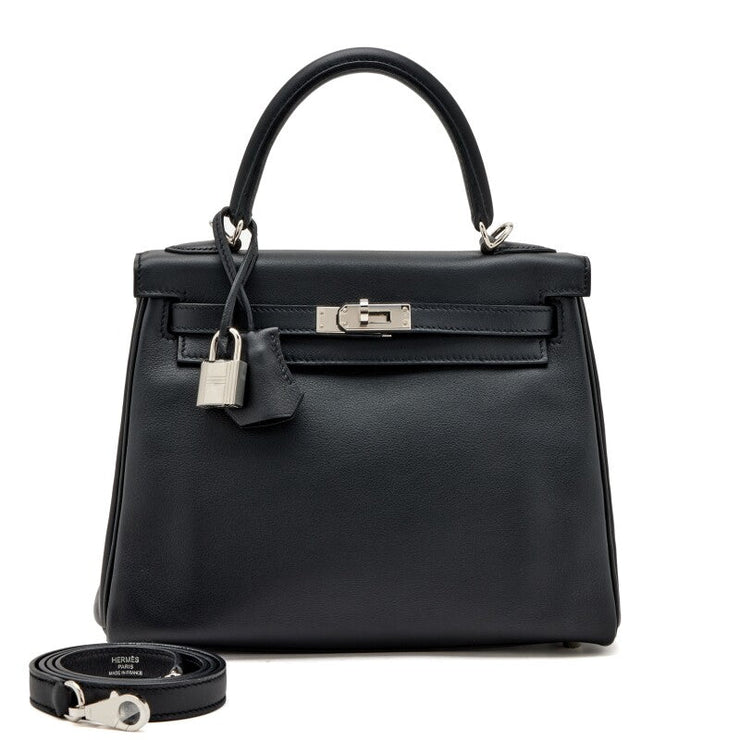 Hermès Black Swift Kelly 25 Palladium Hardware, 2020