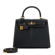 Hermès Black Swift Kelly Padded Sellier 25 Gold Hardware, 2022
