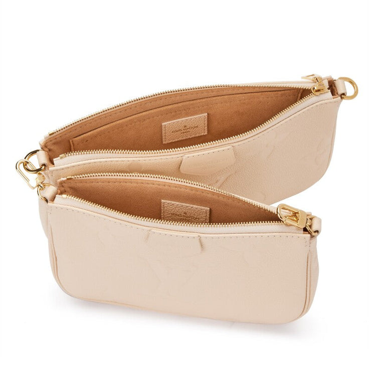 Louis Vuitton Cream Giant Monogram Empreinte Multi Pochette Accessoires Gold Hardware, 2021