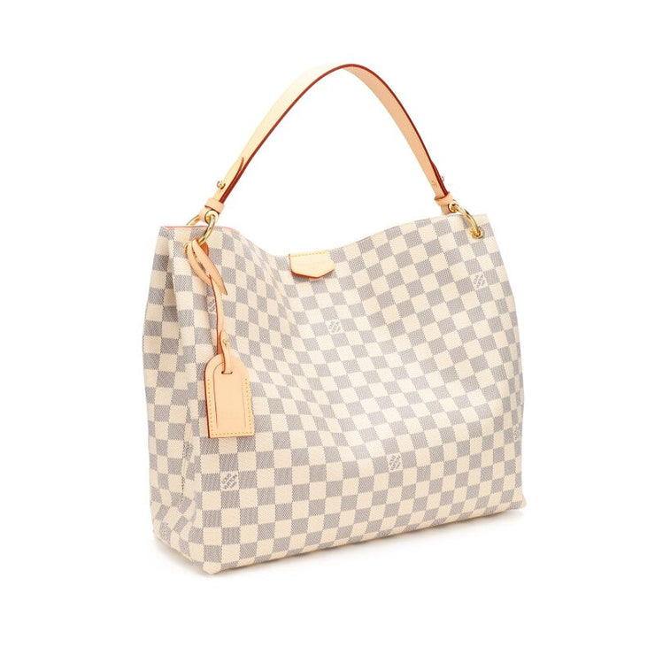 Louis Vuitton White and Blue Damier Azur Coated Canvas Graceful MM Gold Hardware, 2021-2022