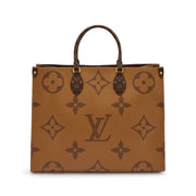 Louis Vuitton Brown Giant Reverse Monogram Coated Canvas OnTheGo GM Gold Hardware, 2020