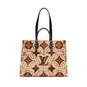 Louis Vuitton Caramel, Black, and White Giant Monogram Crafty Coated Canvas OnTheGo GM Gold Hardware, 2020