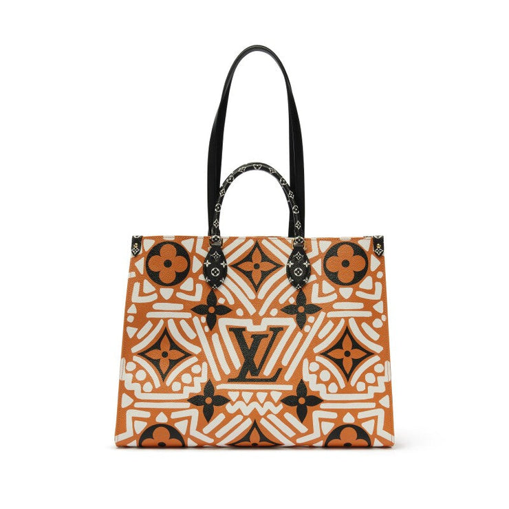 Louis Vuitton Caramel, Black, and White Giant Monogram Crafty Coated Canvas OnTheGo GM Gold Hardware, 2020
