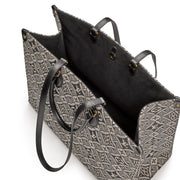 Louis Vuitton Black and White Jacquard and Calfskin Since 1854 On The Go GM Tote Gold Hardware, 2020