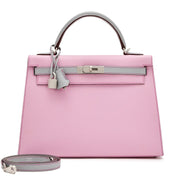 Hermès Mauve Sylvester and Blue Glacier Epsom HSS Kelly 32 Palladium Hardware, 2023