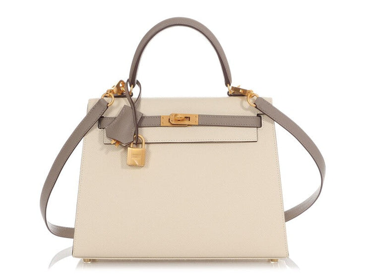 Hermès Nata and Gris Epsom HSS Kelly 25 Gold Hardware, 2021